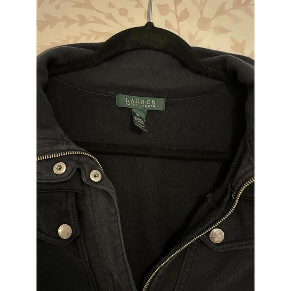 Last chance! Vintage Lauren Ralph Lauren Black Denim Jacket - XL - Picture 2 of 8
